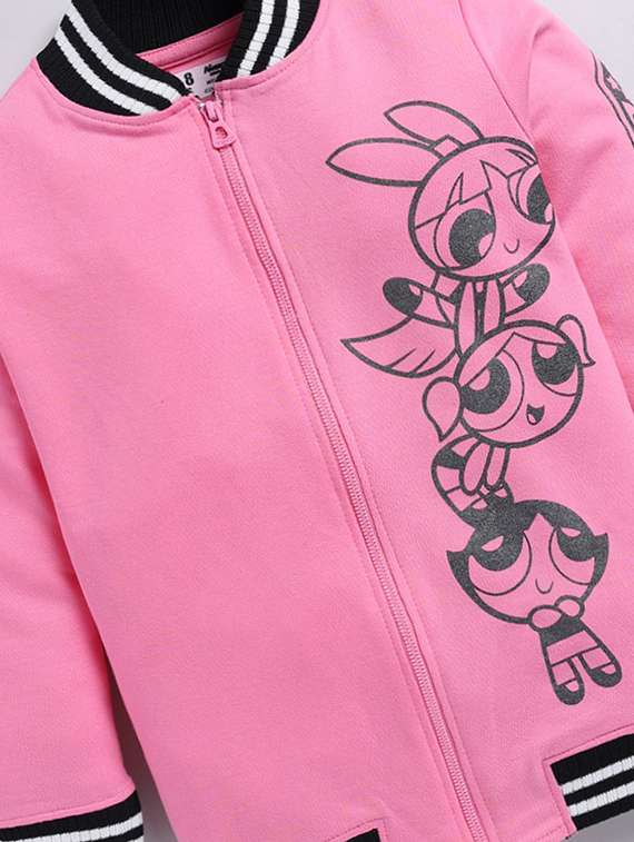 girls printed long sleeve varsity jacket - 22368616 -  Standard Image - 2