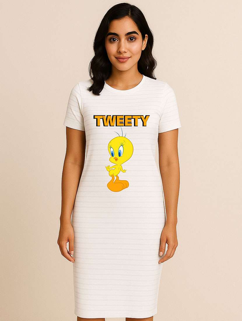 women printed short sleeve t-shirt dress - 22368640 -  Standard Image - 2