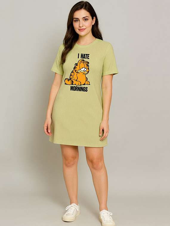 women printed short sleeve t-shirt dress