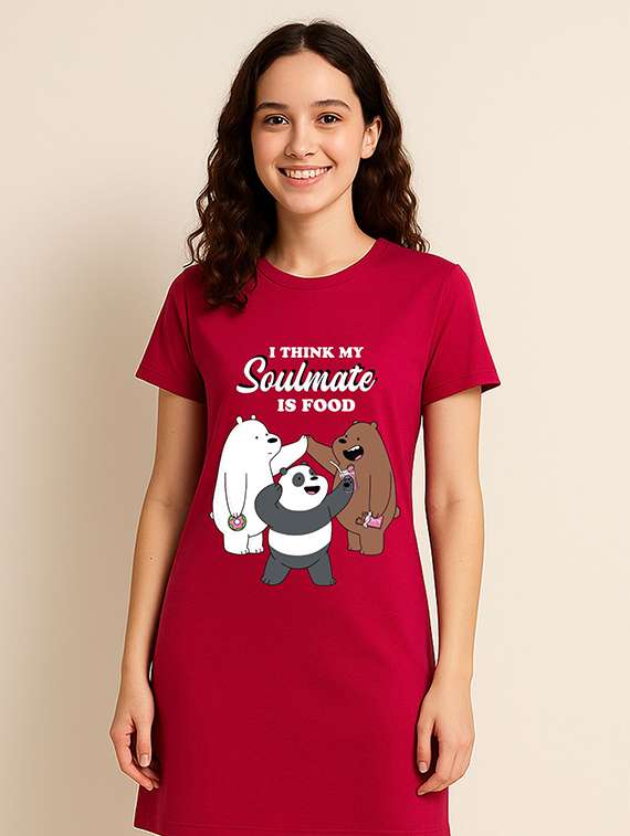 women printed short sleeve t-shirt dress - 22368644 -  Standard Image - 2