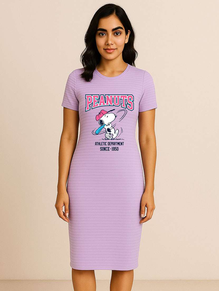 women printed short sleeve bodycon dress