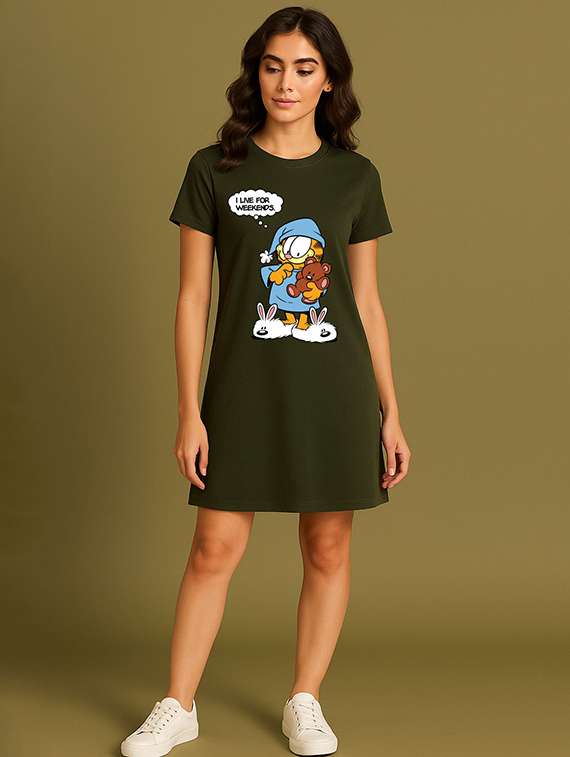women printed short sleeve a-line dress