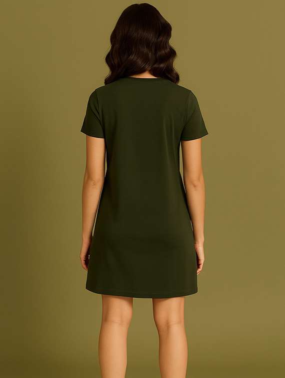 women printed short sleeve a-line dress - 22368650 -  Standard Image - 2