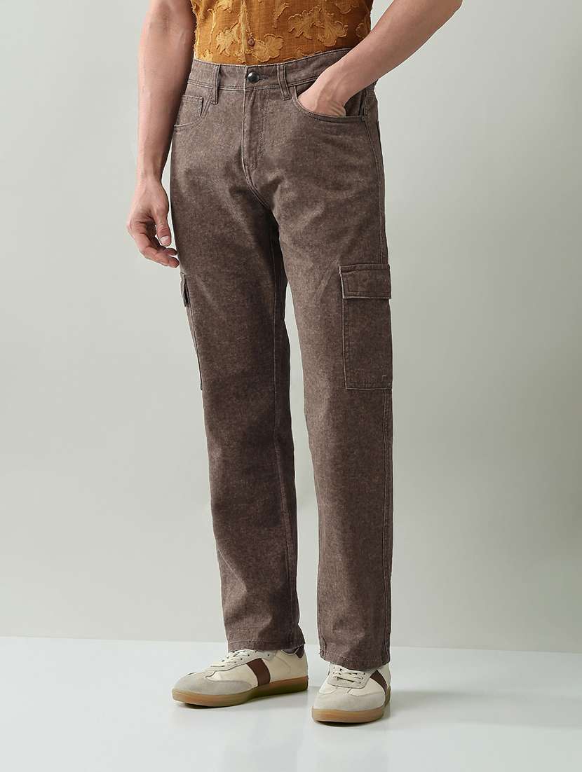 men solid mid rise regular fit cargo - 22368711 -  Standard Image - 2
