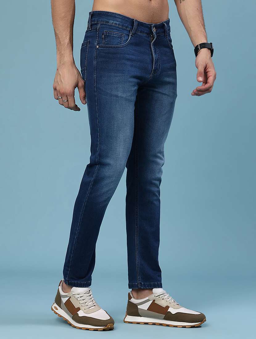 men washed mid rise full length slim fit jeans - 22371057 -  Standard Image - 2