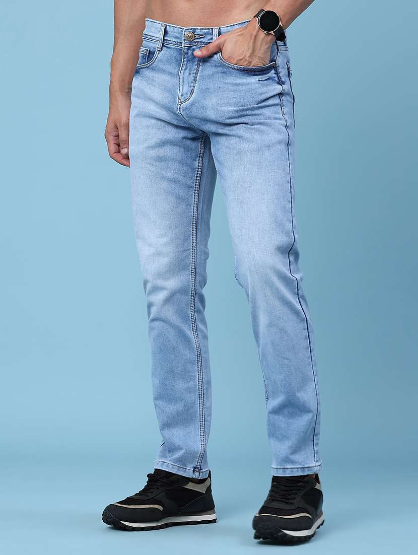 men washed mid rise full length slim fit jeans - 22371062 -  Standard Image - 2