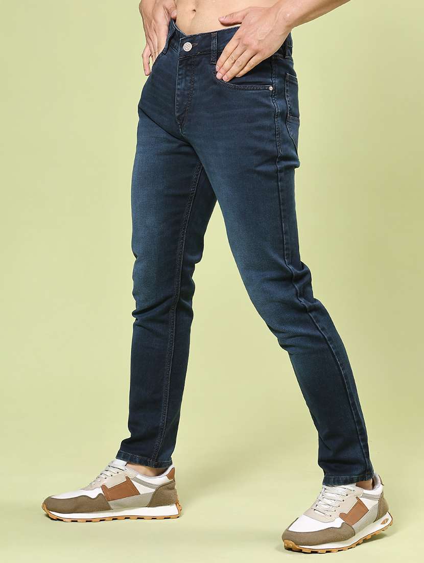 men washed mid rise full length slim fit jeans - 22371063 -  Standard Image - 2