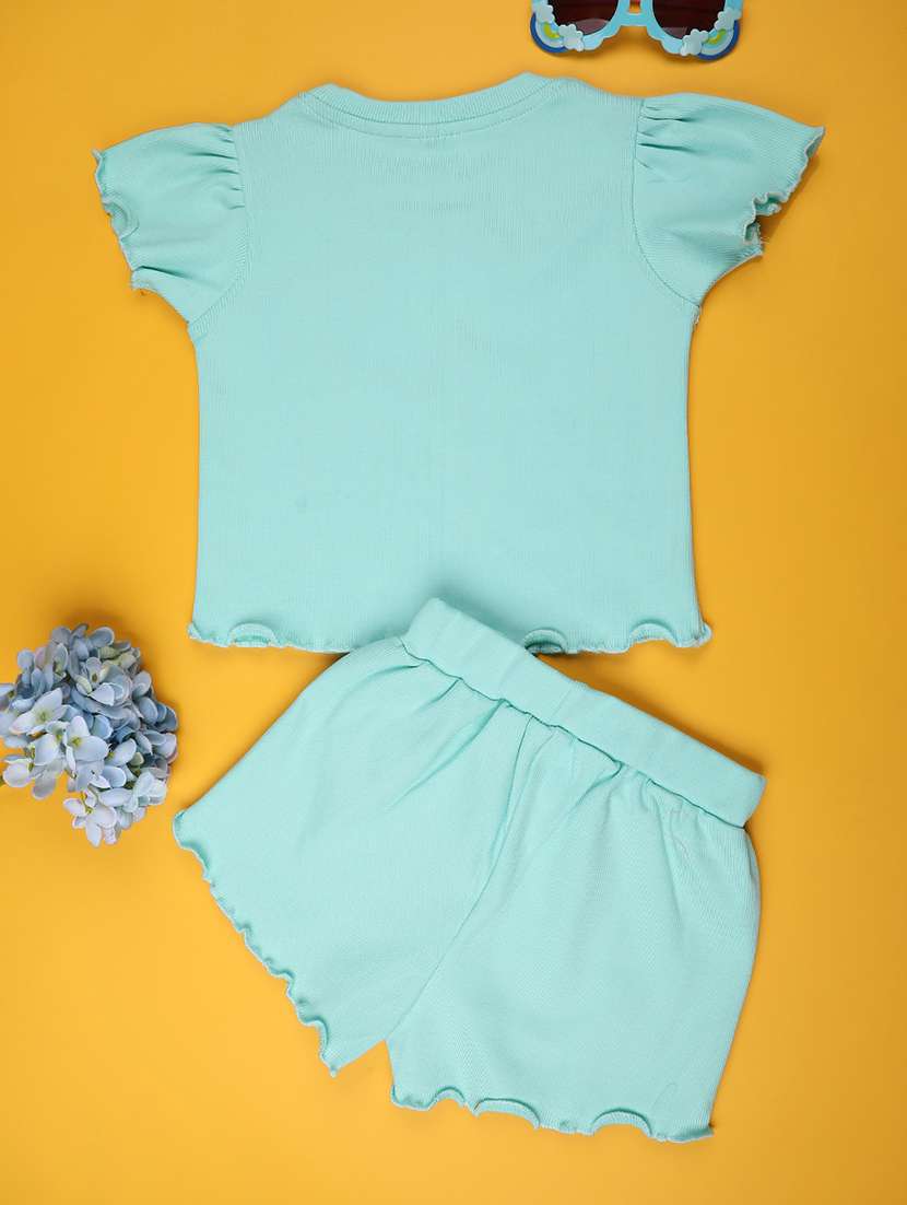 kids green cotton twin sets twin sets & jump suit - 22371066 -  Standard Image - 2