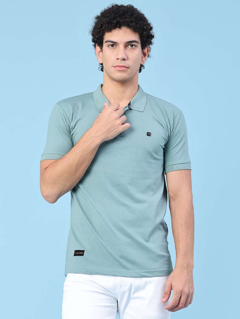 men self design short sleeve slim fit polo t-shirt - 22371080 -  Standard Image - 2