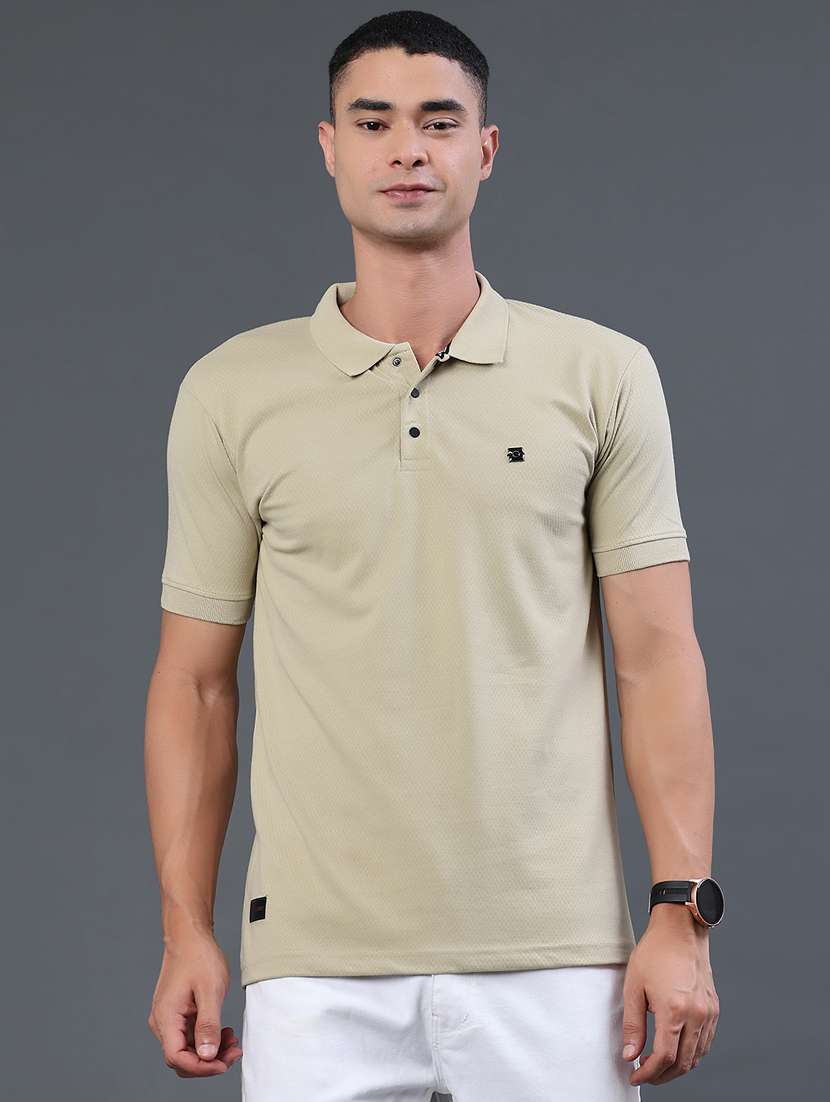 men self design short sleeve slim fit polo t-shirt - 22371085 -  Standard Image - 2