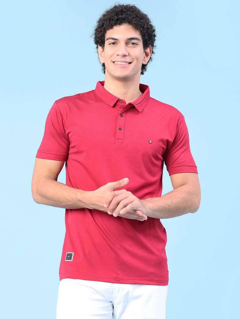 men solid short sleeve slim fit polo t-shirt - 22371086 -  Standard Image - 2