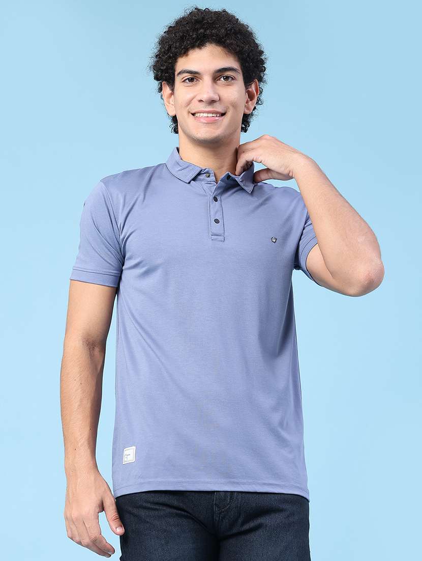 men solid short sleeve slim fit polo t-shirt - 22371087 -  Standard Image - 2