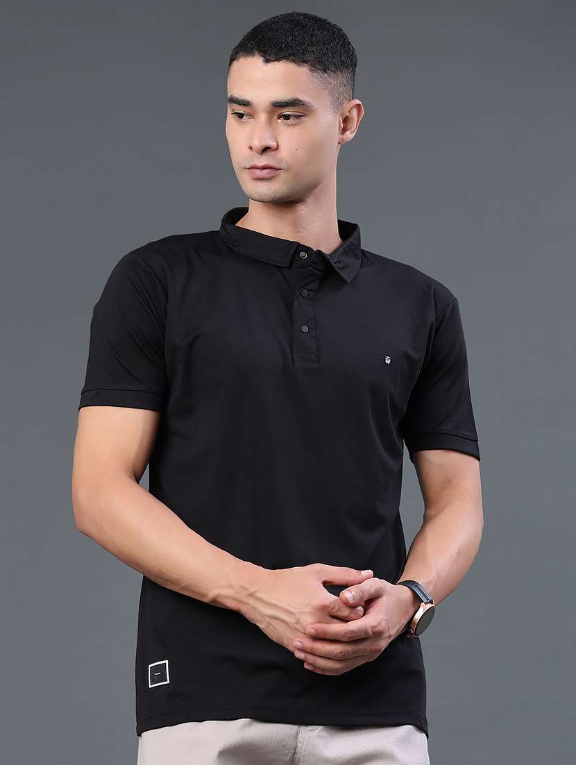 men solid short sleeve slim fit polo t-shirt - 22371093 -  Standard Image - 2