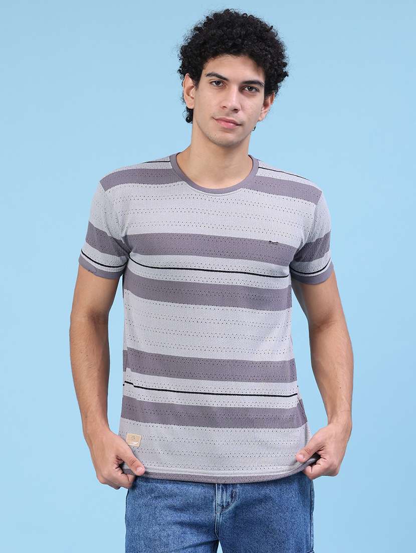 men striped short sleeve regular fit t-shirt - 22371107 -  Standard Image - 2
