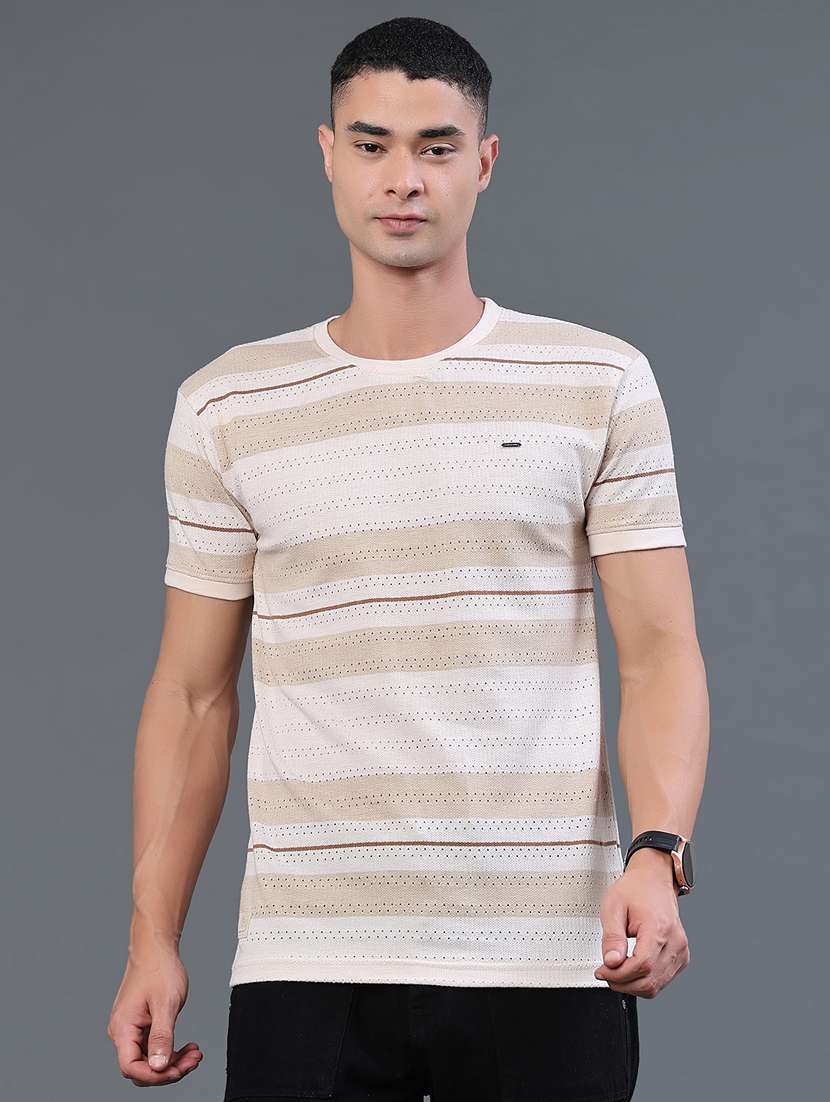 men striped short sleeve regular fit t-shirt - 22371110 -  Standard Image - 2