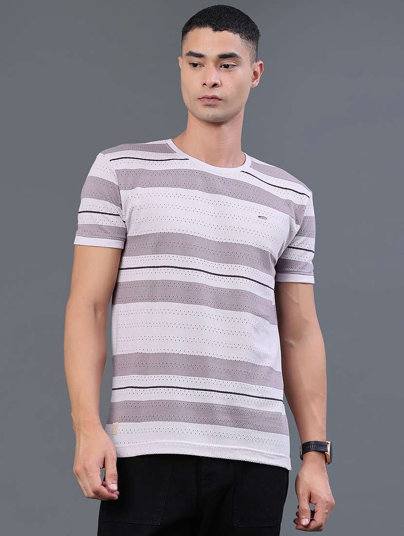 men striped short sleeve regular fit t-shirt - 22371112 -  Standard Image - 2