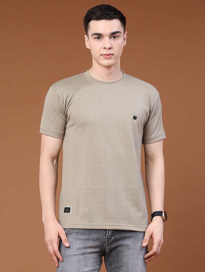 men self design short sleeve slim fit t-shirt - 22371120 -  Standard Image - 2