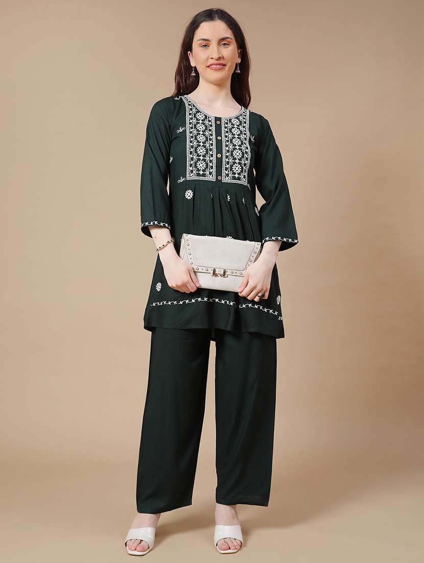 green rayon coord set