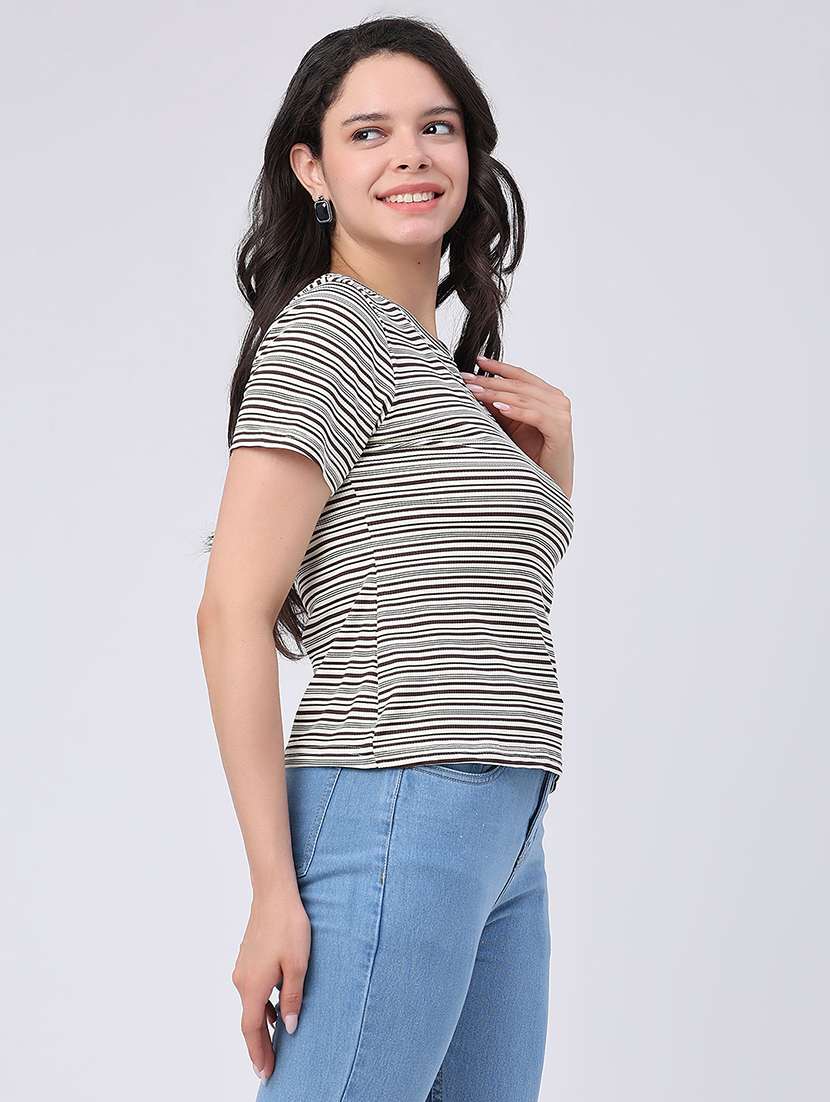 women printed round neck casual t-shirt - 22371196 -  Standard Image - 2