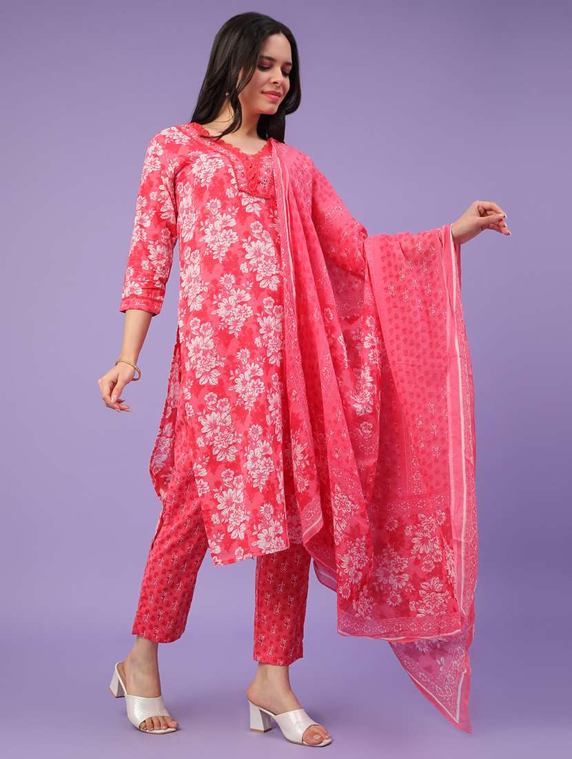 pink cotton kurta pant  set - 22371225 -  Standard Image - 2