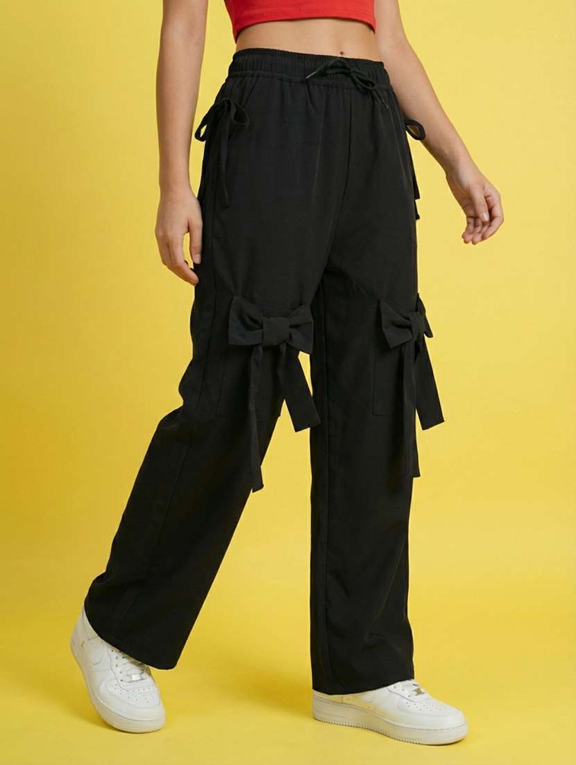 women solid high rise cargo