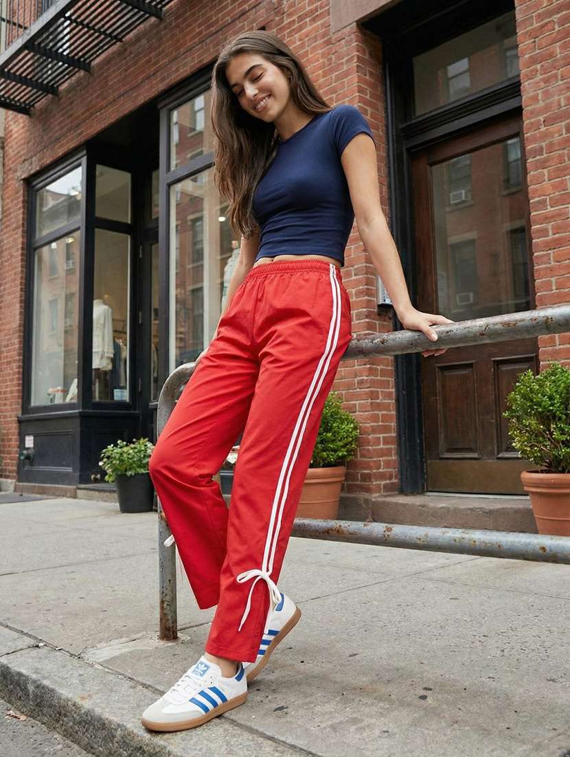 women tapered high rise track pant - 22373325 -  Standard Image - 2