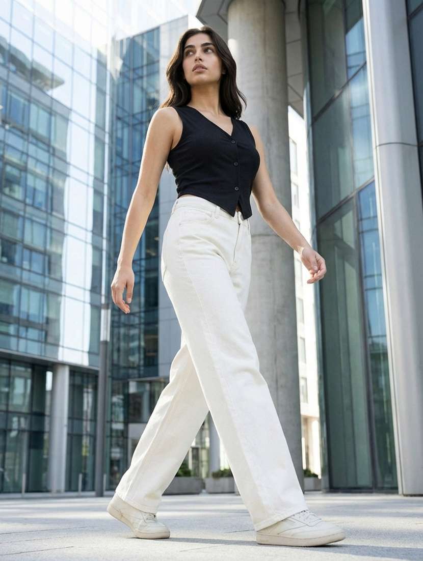 women solid sleeveless vest top - 22373385 -  Standard Image - 2