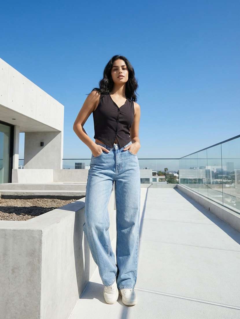 women solid sleeveless vest top - 22373392 -  Standard Image - 2