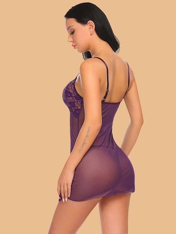 women self designed sleeveless lace babydoll - 22373448 -  Standard Image - 2