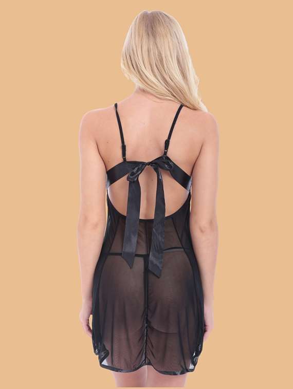 women self designed sleeveless lace babydoll - 22373451 -  Standard Image - 2