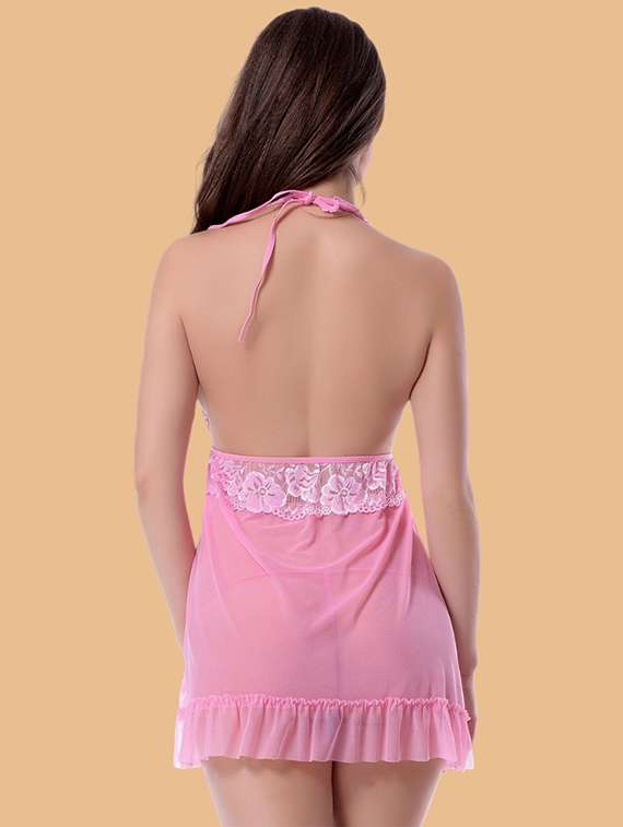 women self designed sleeveless lace babydoll - 22373456 -  Standard Image - 2