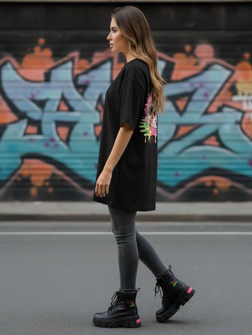 women printed short sleeve oversized t-shirt - 22373459 -  Standard Image - 2