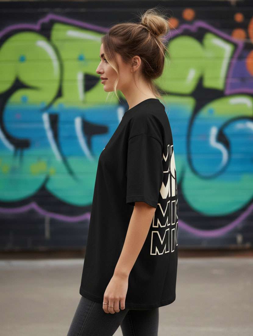 women printed short sleeve oversized t-shirt - 22373465 -  Standard Image - 2