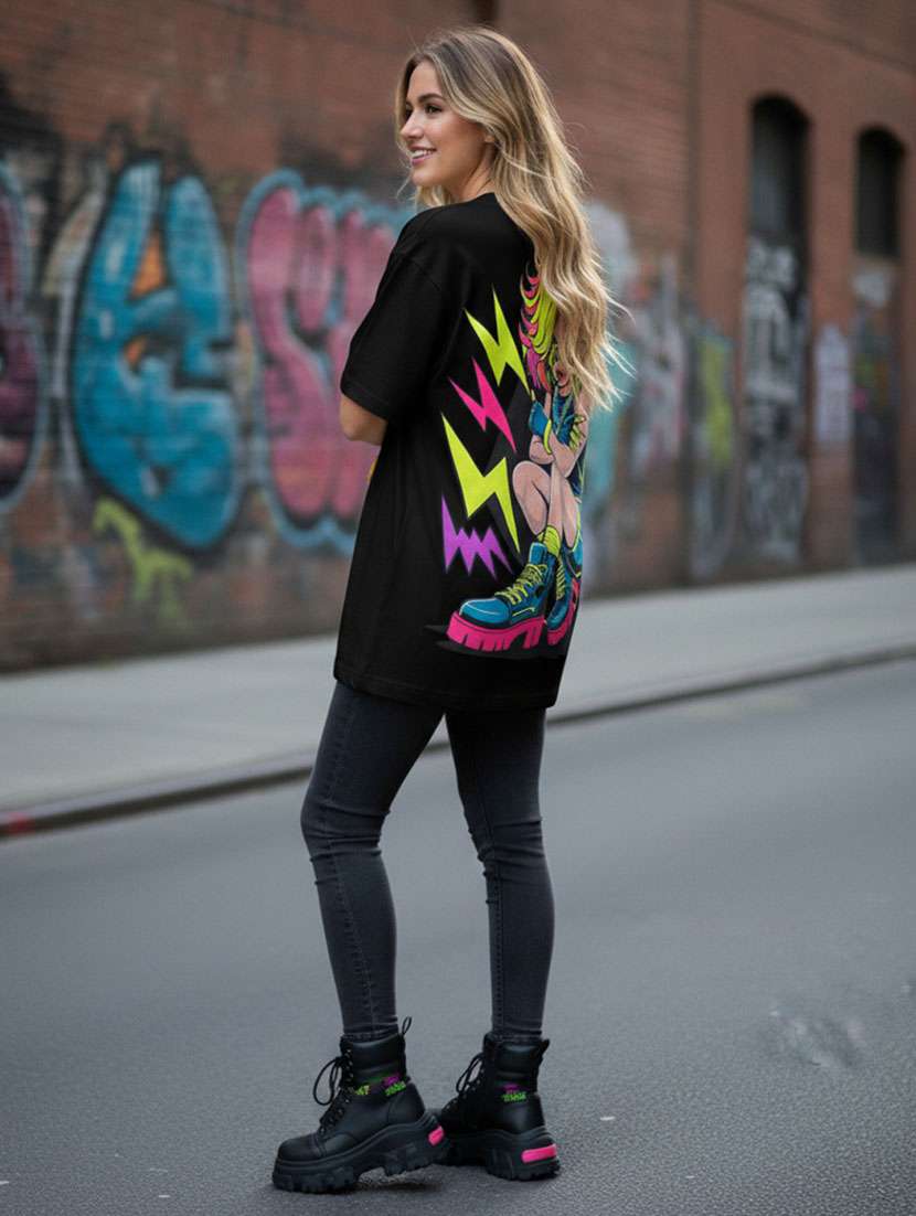 women printed short sleeve oversized t-shirt - 22373467 -  Standard Image - 2