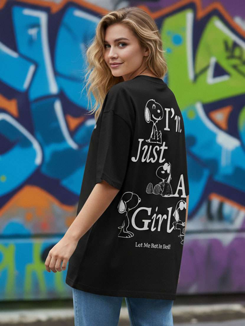 women printed short sleeve oversized t-shirt