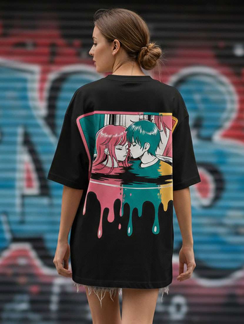 women printed short sleeve oversized t-shirt