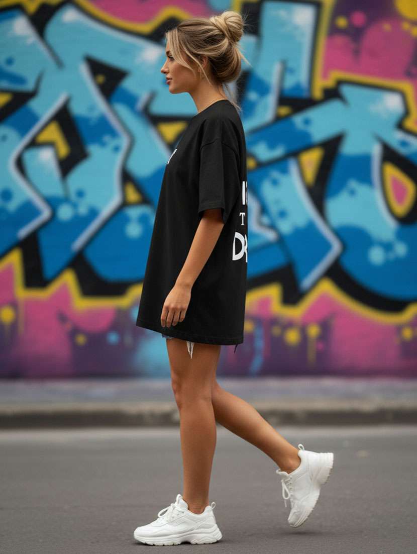 women printed short sleeve oversized t-shirt - 22373474 -  Standard Image - 2