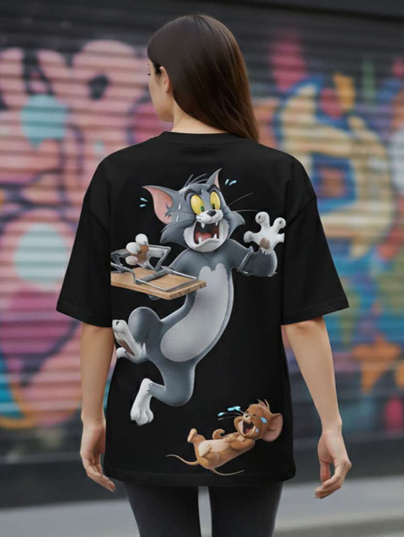 women printed short sleeve oversized t-shirt