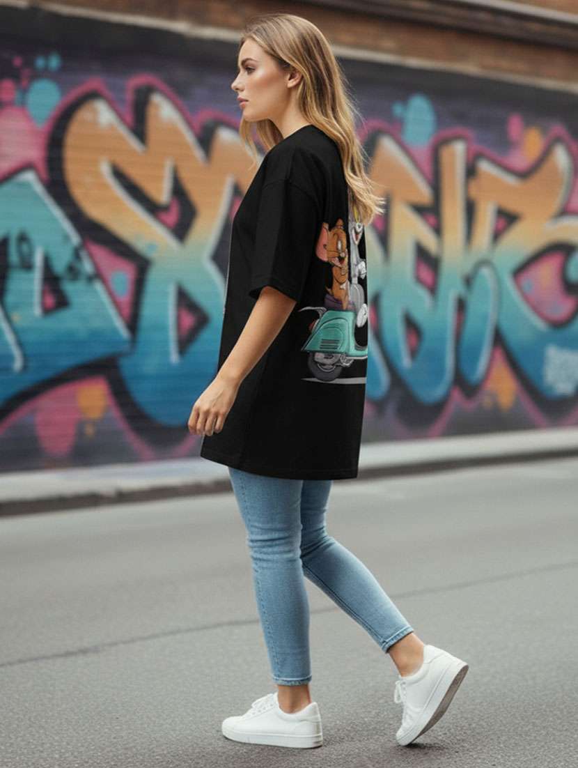 women printed short sleeve oversized t-shirt - 22373483 -  Standard Image - 2