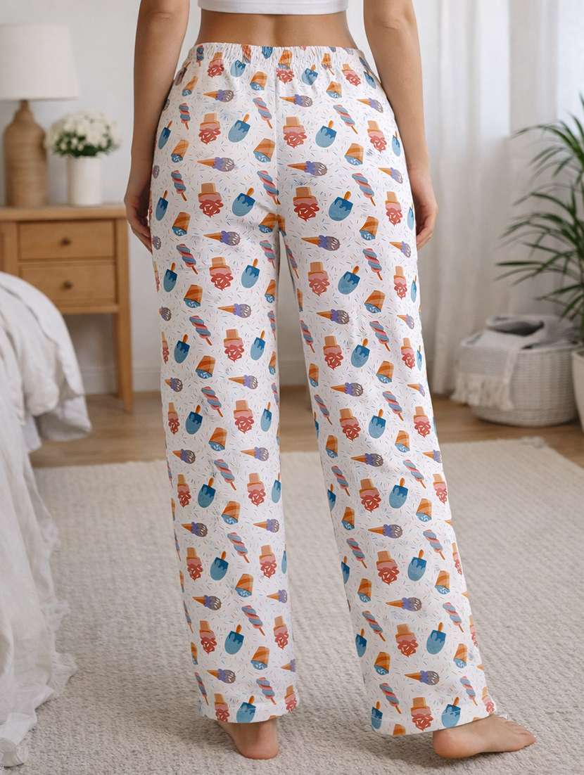 women printed mid rise lounge wear pajama - 22373499 -  Standard Image - 2