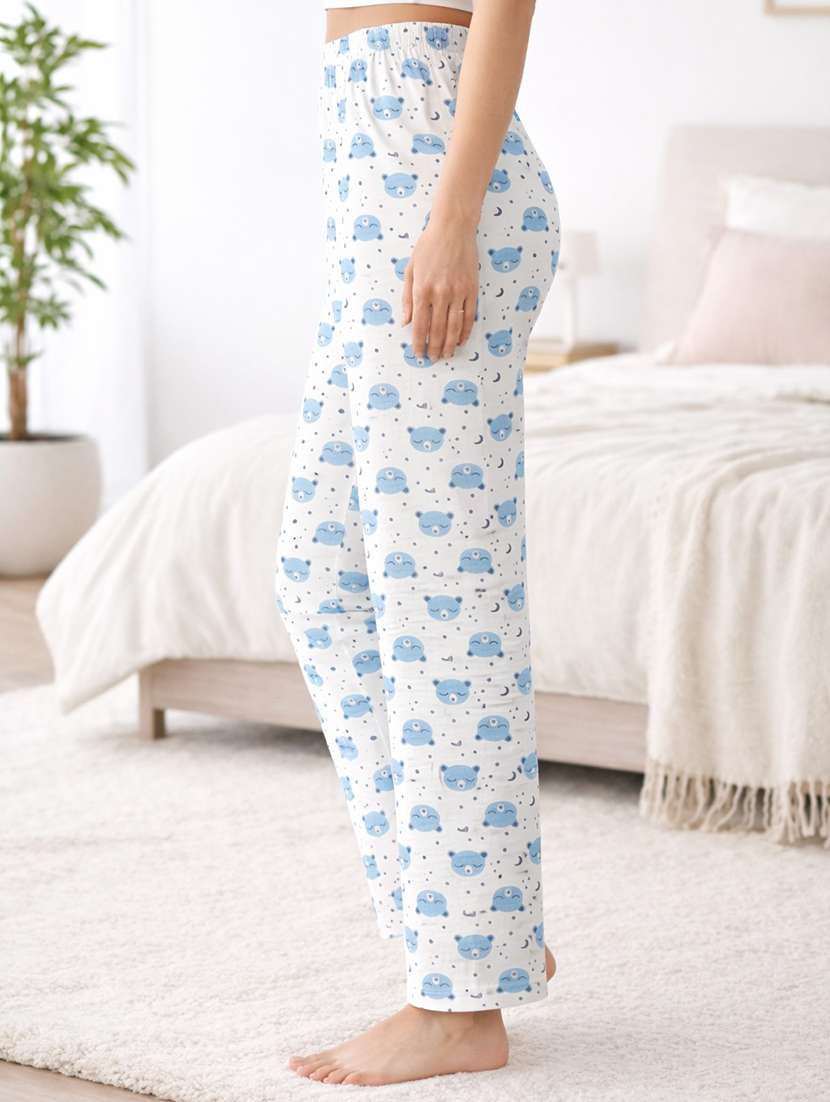 women printed mid rise lounge wear pajama - 22373500 -  Standard Image - 2