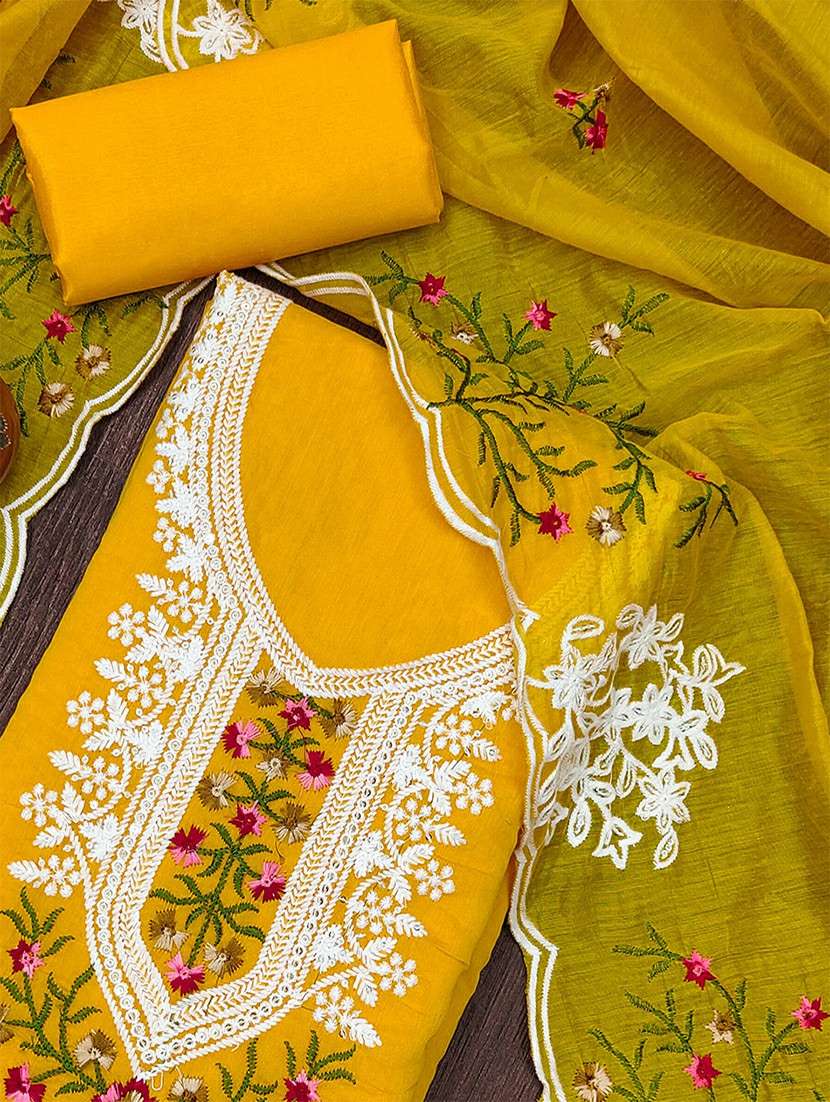 women solid with work unstitched suit set - 22373579 -  Standard Image - 2