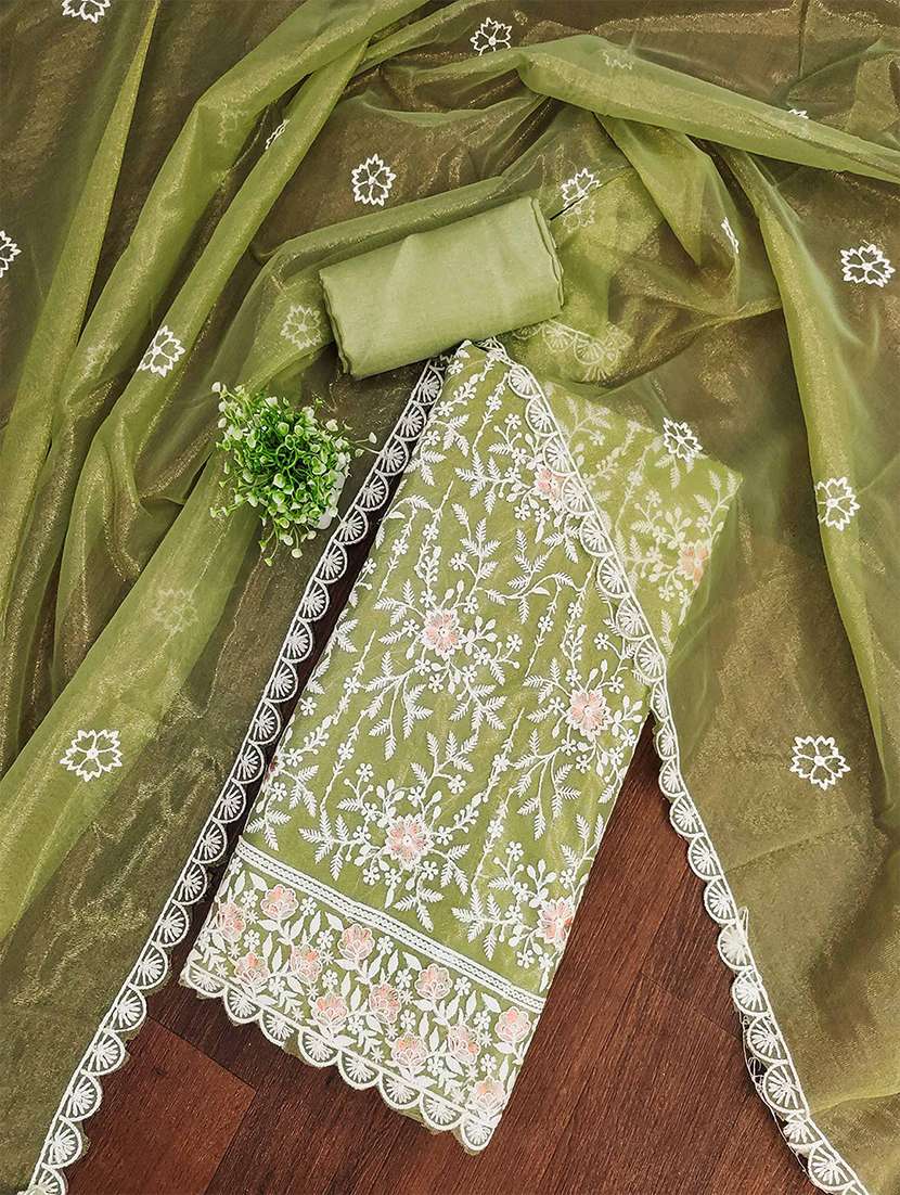 women solid with work unstitched suit set - 22373590 -  Standard Image - 2