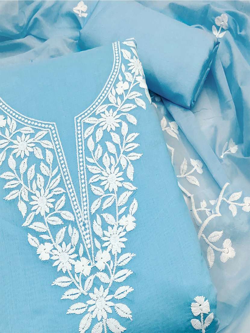 women solid with work unstitched suit set - 22373596 -  Standard Image - 2