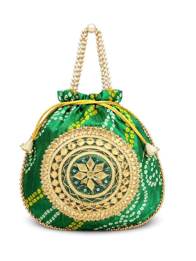 women embellsihed potli bag - 22373604 -  Standard Image - 2