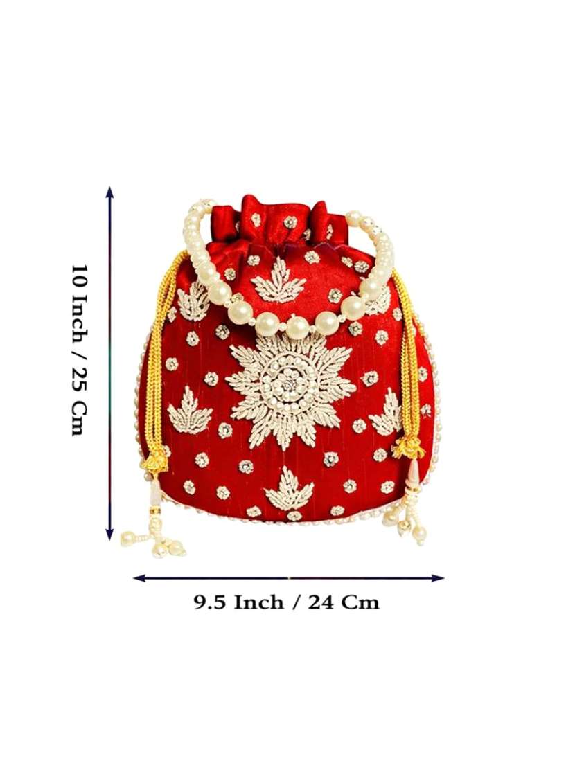 women embellished potli bag - 22373612 -  Standard Image - 2