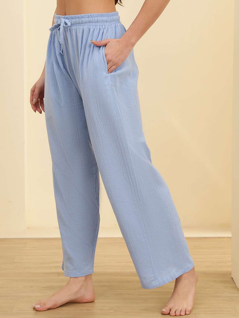 women solid mid rise lounge wear pajama - 22373621 -  Standard Image - 2