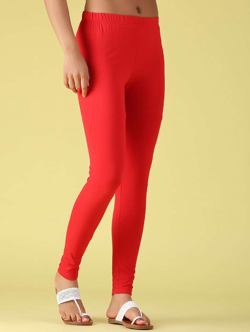 Women Solid Mid Rise Leggings - 22374040 -  Standard Image - 2