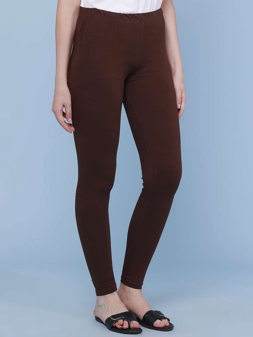 Women Solid Mid Rise Leggings - 22374041 -  Standard Image - 2