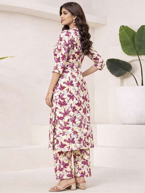 women floral three quarter sleeve ethnic co-ord set - 22374128 -  Standard Image - 2